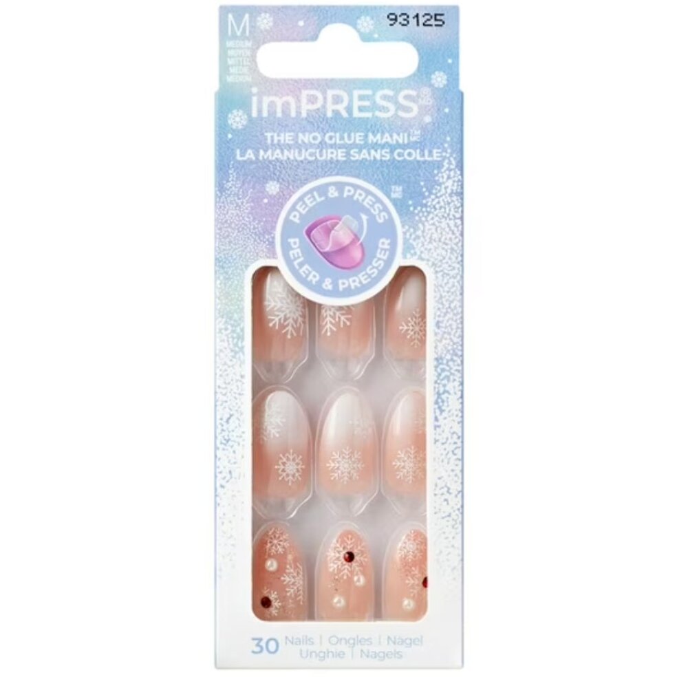 KISS ImPRESS Holiday Design Medium Length Nails - Timeless Carols